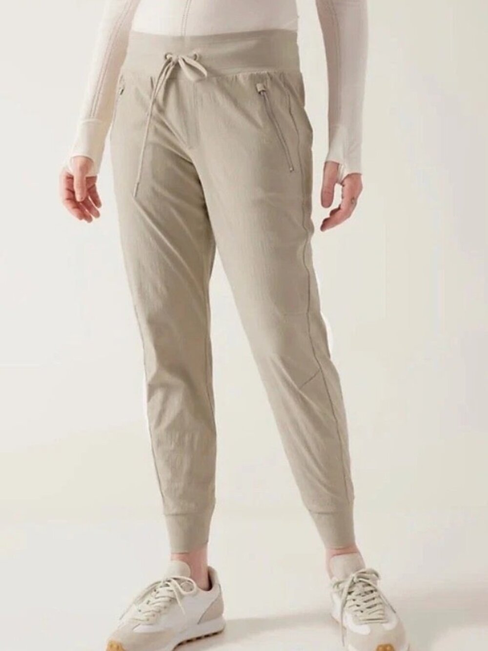 Athleta Trekkie North High Rise Jogger Pants Tan Size 10